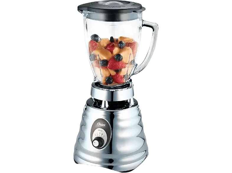 Batidora de vaso - Oster Clásica OBL245X, 600W, 3 Velocidades, Jarra vidrio, Acero
