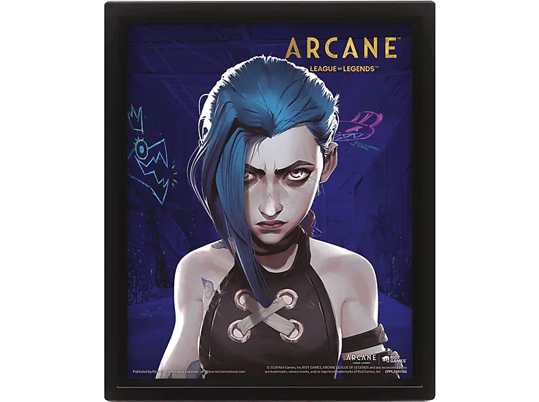Póster 3D - Sherwood Jinx-Vi Arcane, Enmarcado, Licencia oficial Arcane