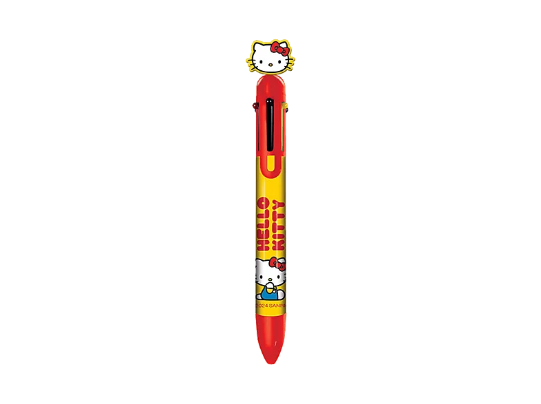Bolígrafo - Sherwood Hello Kitty Multi Colour Pen, 6 colores, Disco giratorio parte superior, Licencia oficial
