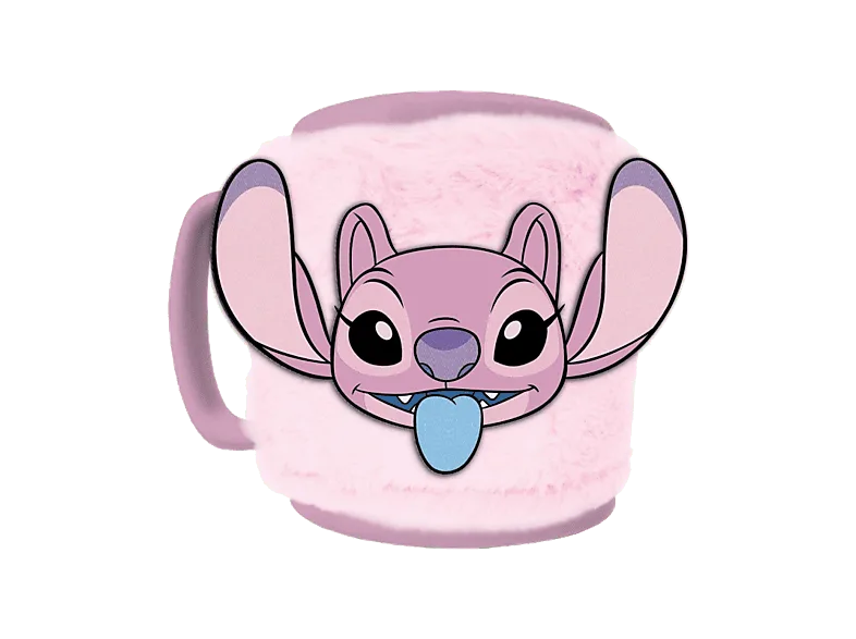 Taza - Sherwood Lilo & Stitch: Angel, 400 ml, Funda de felpa, Rosa
