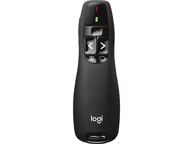 Presentador - Logitech Wireless Presenter R400, Puntero láser, Inalámbrico, Receptor USB, Radio hasta 15m, Windows, Botones, Negro