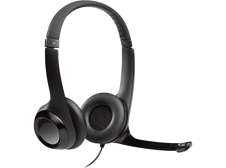 Auriculares - Logitech USB Headset H390, De diadema, Con cable, Para PC, Micrófono, Control multimedia, Cancelación de ruido, Negro