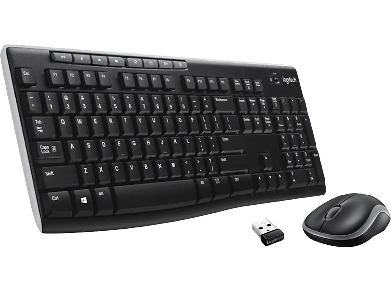 Pack Teclado + Ratón - Logitech MK270, Inalámbrico, USB, ambidiestros, Alcance 10m, Pila 24-12 meses, Botones de acceso directo, Negro
