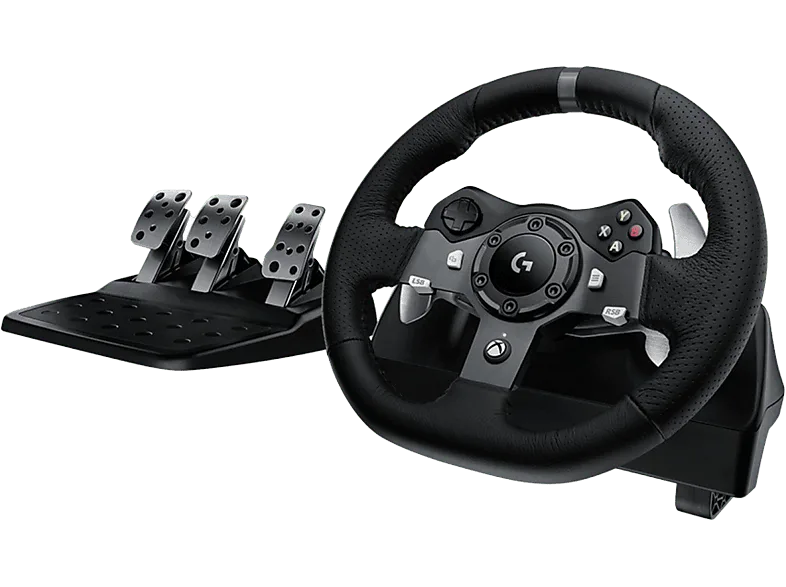Volante - Logitech G G920 Driving Force Racing Wheel, Pedales ajustables, Para Xbox One/PC, Feedback, Giros de 900º, Negro