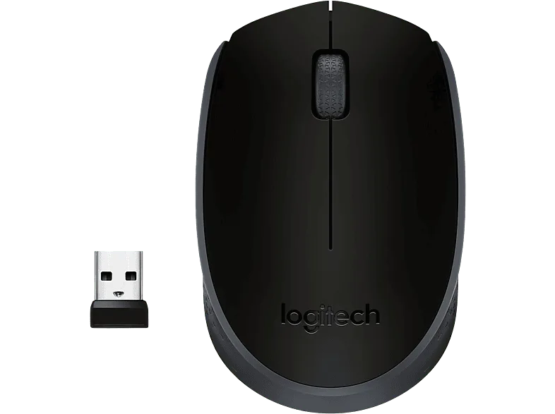 Ratón inalámbrico - Logitech M171, 1000 ppp, Ambidiestro, USB, Windows-Mac, 12 meses de pila, Negro