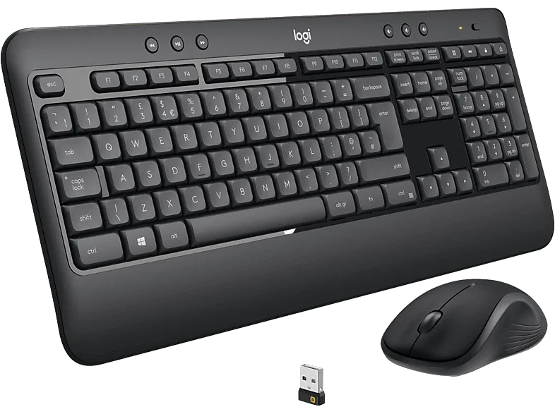 Pack Teclado + Ratón - Logitech MK540 Advanced, Inalámbrico, Personalizable, Reposamanos, USB, +18 meses pilas, Windows, Negro