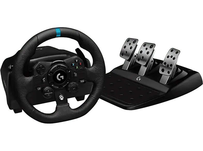 Volante - Logitech G G923, Para Xbox X, One, PC, Pedales personalizables, Escala 1:1, Force Feedback, USB, LED, Trueforce, Negro
