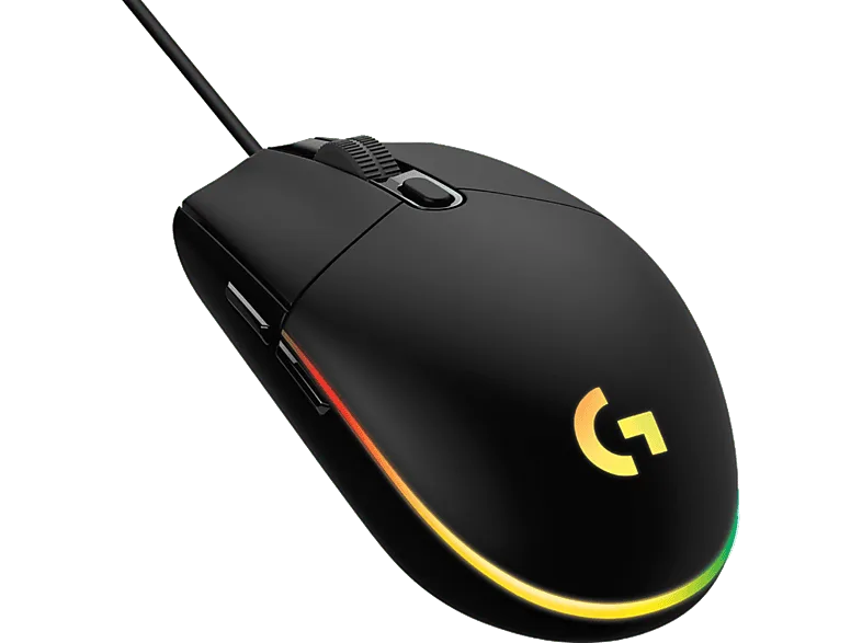 Ratón gaming - Logitech G G203, Con cable, 8000DPI, Botones personalizables, RGB Lightsync, Memoria integrada, Negro