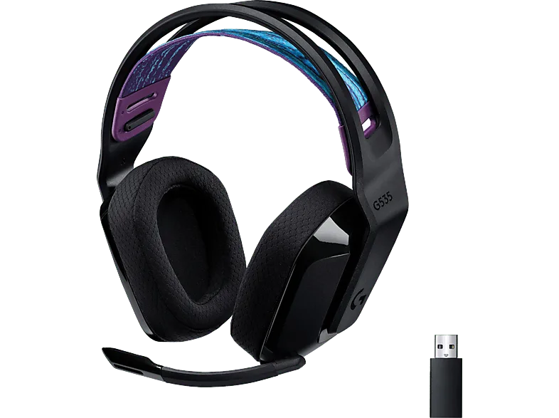 Auriculares gaming - Logitech G G535, Bluetooth, Inalámbrico, Micrófono, Lightspeed, PC-PS4-PS5, Transductores de 40 mm, Negro