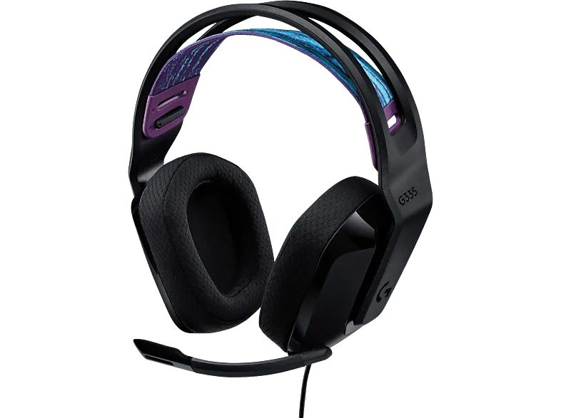 Auriculares gaming - Logitech G G335, Con cable, Micrófono volteable para silenciar, PS/PC/Xbox/Nintendo, Transductores 40mm, Rueda de volumen, Negro – Negro