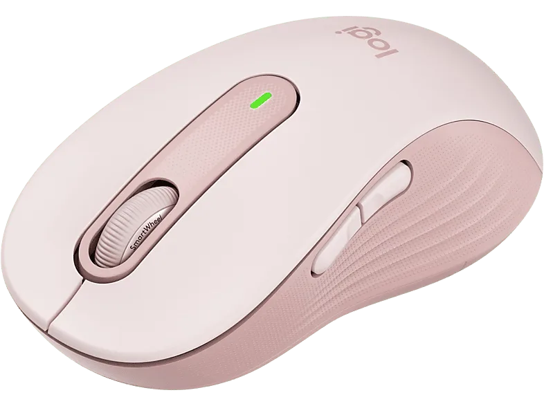 Ratón inalámbrico - Logitech Signature M650, Para manos grandes, Bluetooth, Accesos directos, Personalizable, USB, Rosa – Rosa