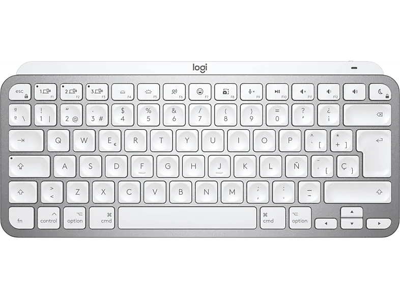 Teclado inalámbrico - Logitech MX Keys Mini, Para Apple Mac/Windows, Bluetooth, Retroiluminación, Botones easy-switch, USB-C, Carga rápida, Gris
