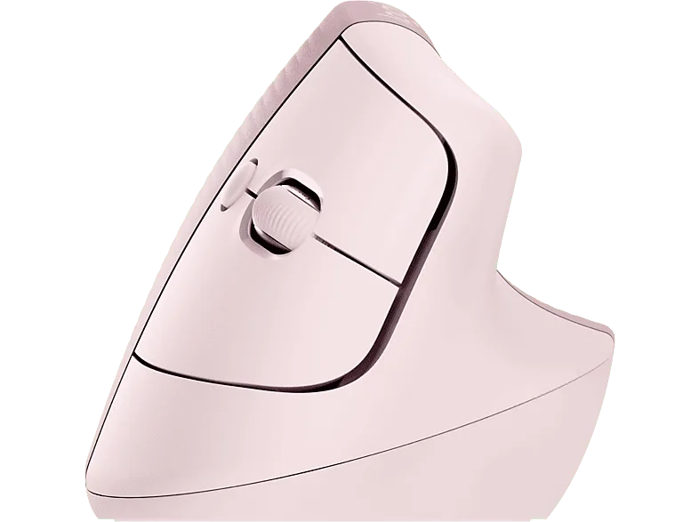 Ratón inalámbrico - Logitech Lift Vertical, Ergonómico, 4000 ppp, Botones personalizables, Multidispositivo, Windows-Mac, USB Logi Bolt, Rosa