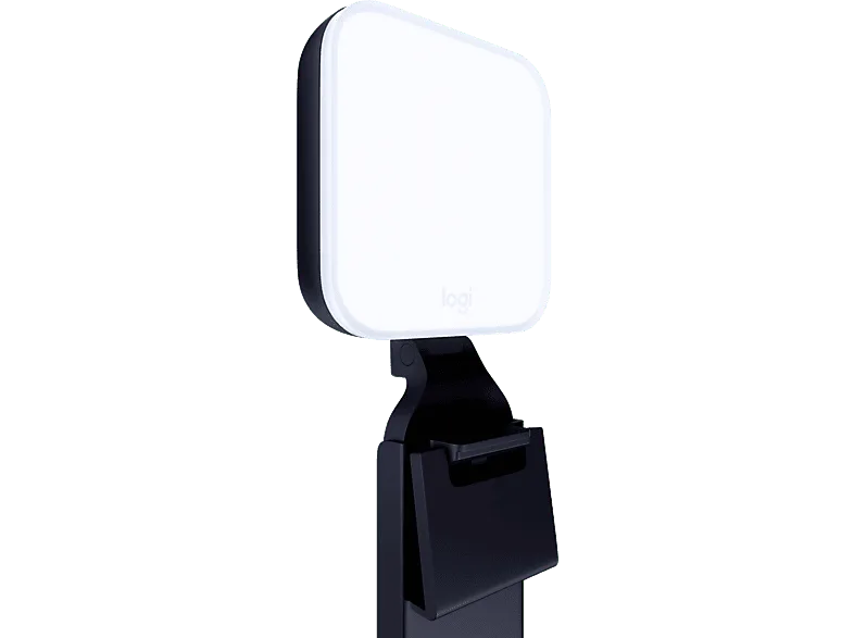 Lámpara - Logitech Litra Glow LED, Luz Streaming Premium con TrueSoft, Iluminación de ordenador, Soporte ajustable y app para PC/Mac Negro