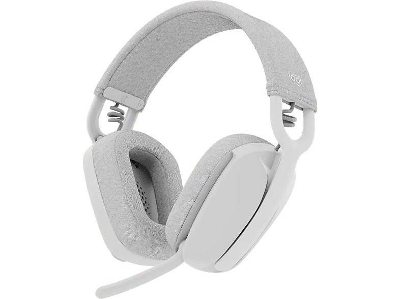 Auriculares inalámbricos - Logitech Zone Vibe 100, Bluetooth, Micrófono con supresión de ruido, 18hs autonomía, PC/Mac, Altavoces 40 mm, Blanco
