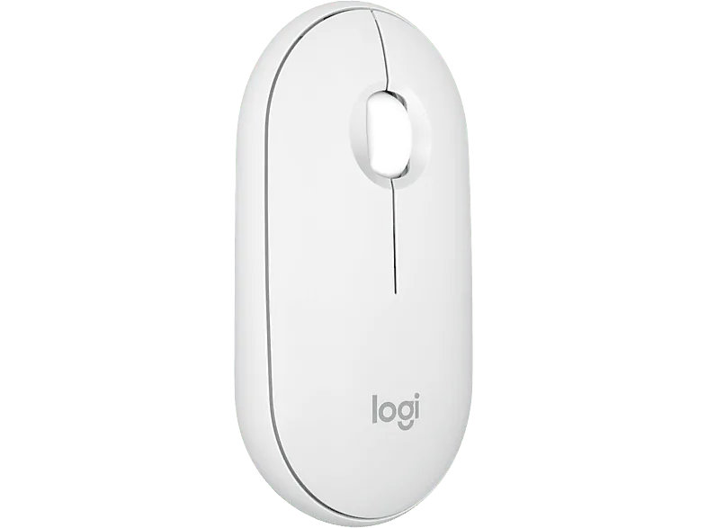 Ratón inalámbrico - Logitech Pebble 2 M350S, Ambidiestro, Multidispositivo, 4000 ppp, Botones personalizables, Windows-Mac, Clics silenciosos, Blanco