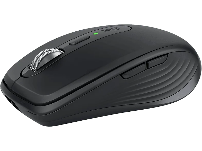 Ratón inalámbrico - Logitech MX Anywhere 3S, Bluetooth, 8000 ppp, Multiplataforma, Botones personalizables, Carga rápida USB-C, Multisistema, Negro