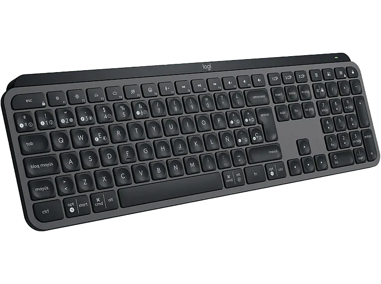 Teclado inalámbrico - Logitech MX Keys S, Bluetooth, USB, Teclas programables, Carga rápida, Retroiluminación, Multidispositivo, Windows/Mac, Negro