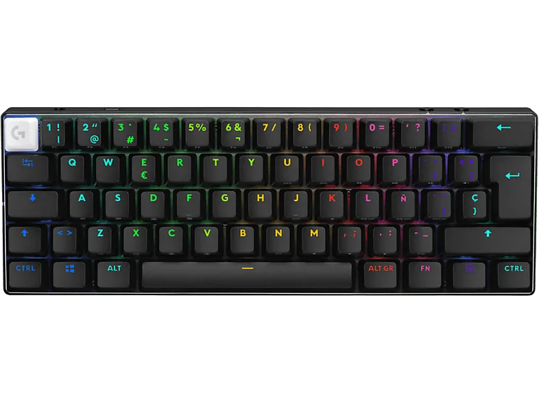 Teclado gaming - Logitech G Pro X 60, Inalámbrico, Lightspeed-Bluetooth, RGB Lightsync, Interruptores ópticos, Teclas PBT-Personalizables, PC, Negro (imagen 1 de 3)