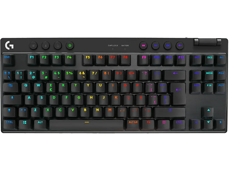 Teclado gaming - Logitech G Pro X TKL, Lightspeed, Táctil, Bluetooth, Interruptores GX Brown táctiles, Control multimedia, Teclas programables, Negro (imagen 1 de 3)