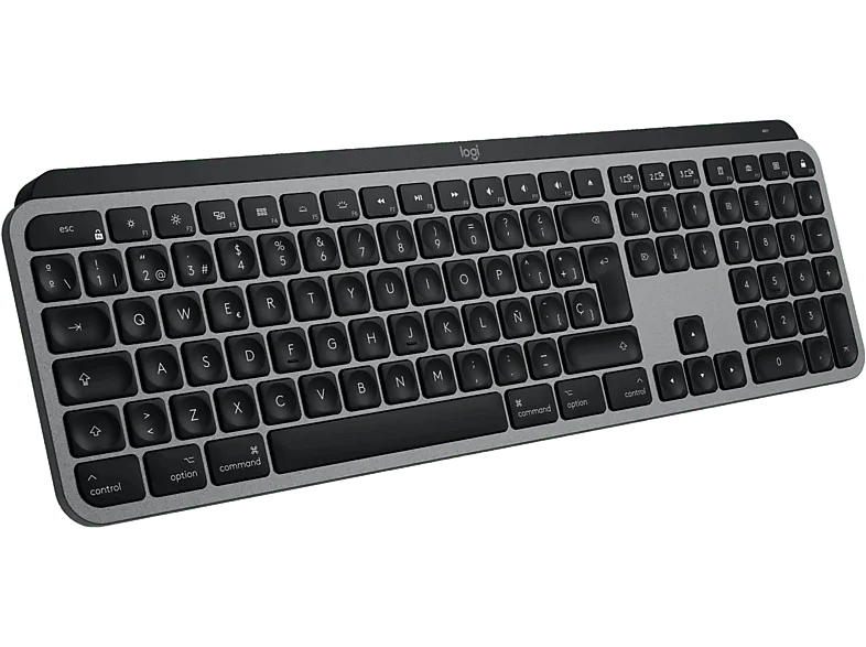 Teclado inalámbrico - Logitech MX Keys S para Mac, Bluetooth, Retroiluminación, Teclas personalizables, Multidispositivo, Accesos directos, Gris
