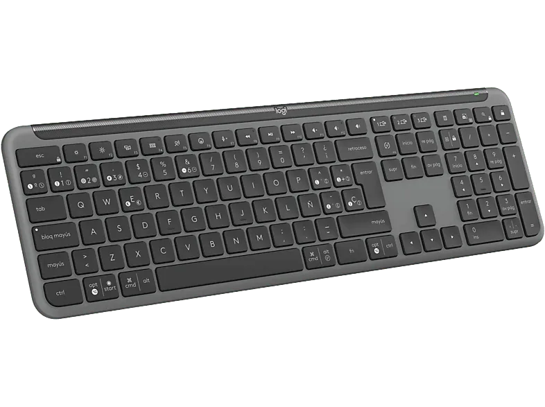 Teclado inalámbrico - Logitech Slim Signature K950, Bluetooth USB, Multidispositivo, Teclas programables, Accesos directos, Windows/macOS, Negro