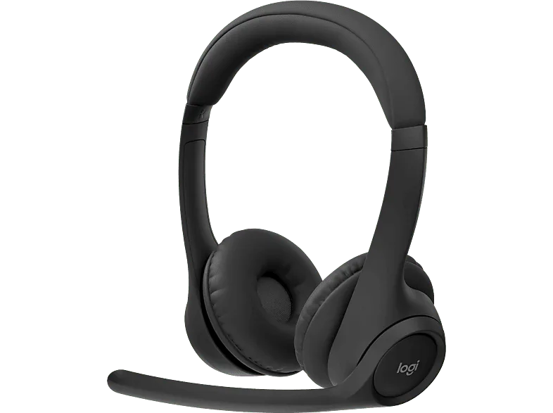 Auriculares inalámbricos - Logitech Zone 300, Bluetooth, Micrófonos (volteable) con cancelación de ruido, Hasta 20h batería, Multidispositivo, Negro – Negro