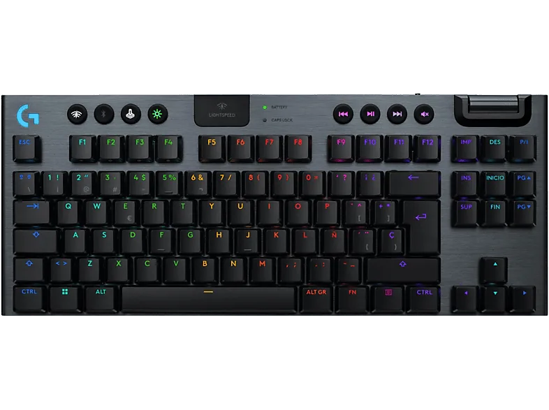 Teclado gaming - Logitech G G915 X Lightspeed TKL, Inalámbrico, Conectividad Tri-mode, Keycontrol, Interruptores mecánicos GL, Lightsync RGB, Negro (imagen 1 de 3)