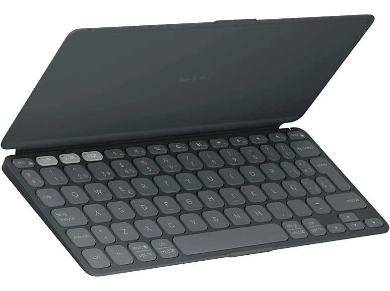 Funda con teclado - Logitech Keys to Go 2, Multidispositivo, Multisistema operativo, 3 años de pila, Fila accesos directos, Personalizable, Negro