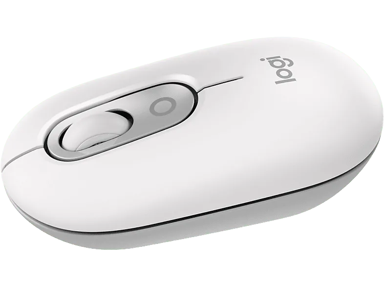 Ratón inalámbrico - Logitech Pop, 4000 ppp, Easy-Switch, Bluetooth, SmartWheel, Botones personalizables, Tecnología Silent Touch, PC-Mac, Blanco