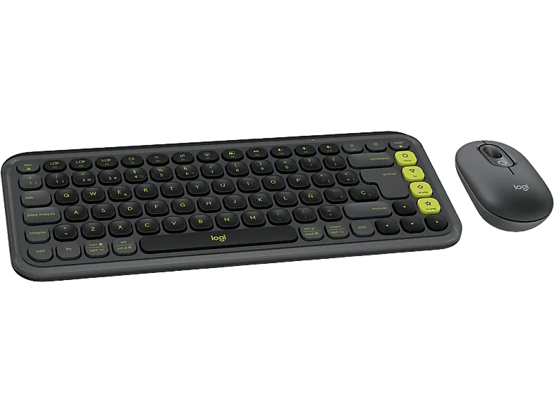 Pack Teclado + Ratón - Logitech Pop Icon, Inalámbrico, Bluetooth, Easy-Switch hasta 3 dispositivos, Teclas y botones personalizables, PC-Mac, Negro
