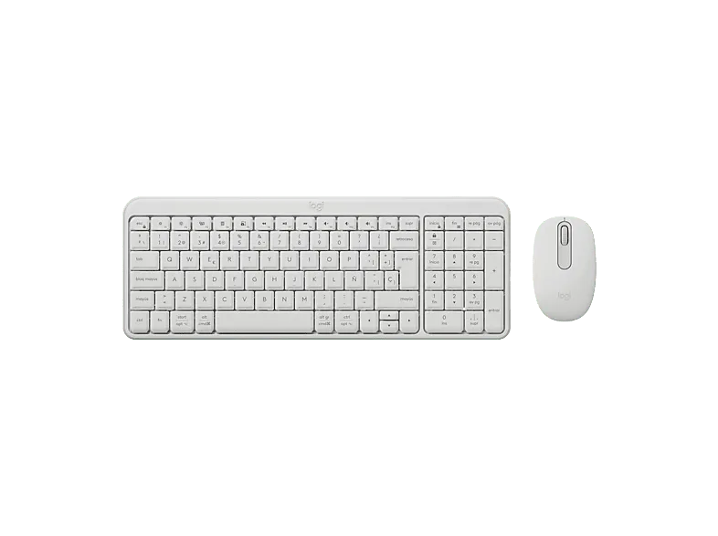 Pack Teclado + Ratón - Logitech MK250, Inalámbrico, Bluetooth, Autonomía 12 meses, Ambidiestro, Windows/Mac/Chrome, Resistente a salpicaduras, Blanco