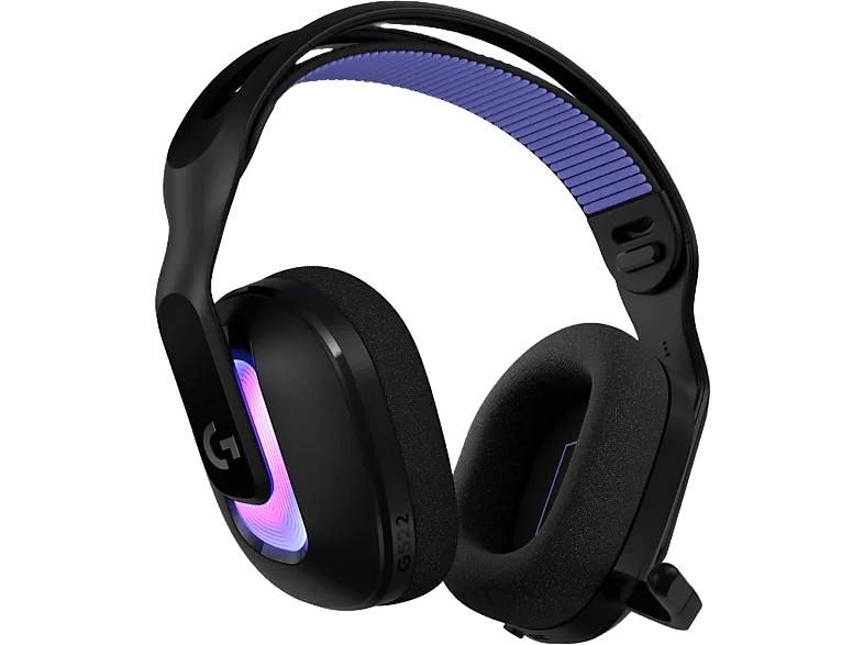 Auriculares gaming - Logitech G G522, RGB, Personalizable, Lightspeed/Bluetooth/USB, Micrófono extraíble, Transductores ProG, PC/Mac/PS5, Negro – Negro