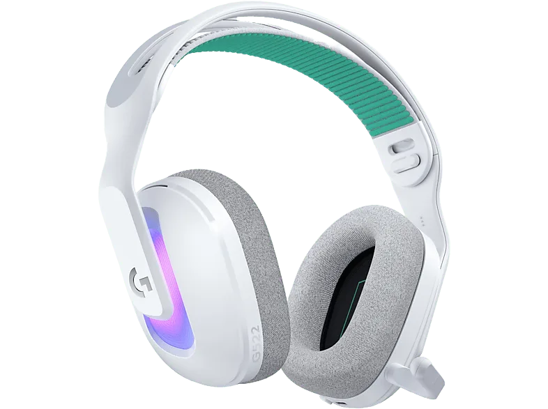 Auriculares gaming - Logitech G G522, RGB, Personalizable, Lightspeed/Bluetooth/USB, Micrófono extraíble, Transductores ProG, PC/Mac/PS5, Blanco