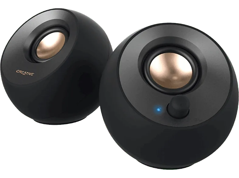 Altavoces para PC - Creative Pebble V2, 2 Altavoces, 8W, USB-C, Negro