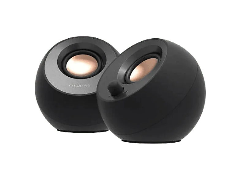 Altavoces para PC - Creative Pebble V3, Bluetooth, USB-C, 2.0 Canales, Clear Dialog y Surround, Negro