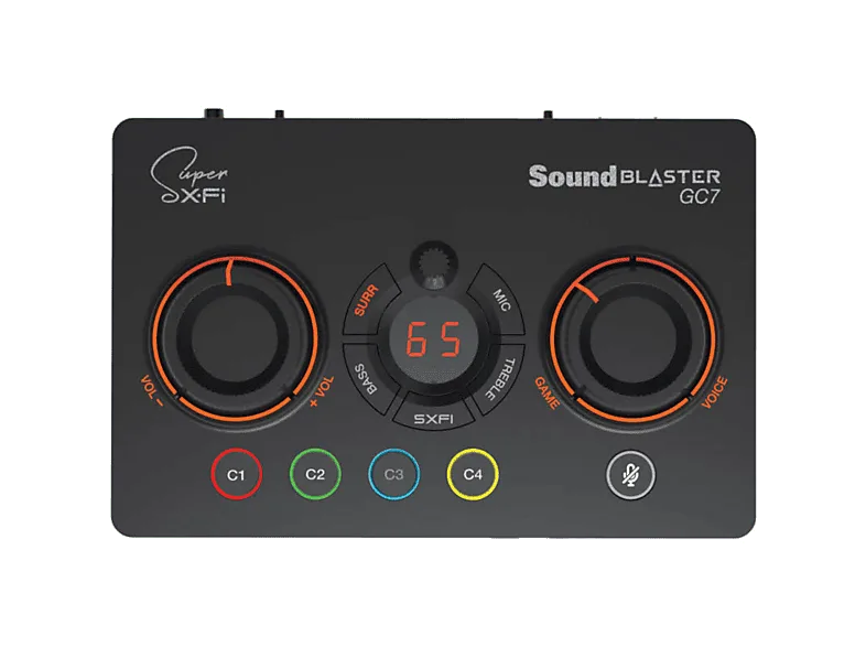 Tarjeta de sonido DJ - Creative Sound Blaster GC7, Controles simples e intuitivos, Sistema DSP dual avanzado, Surround virtual 7.1, Negro