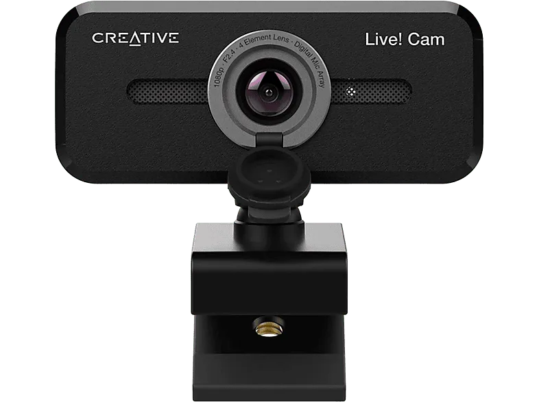 Webcam - Creative Live! Cam Sync 1080p V2, FHD, Gran Angular, AutoMute, Cancelación de Ruido, Micrófono, Negro