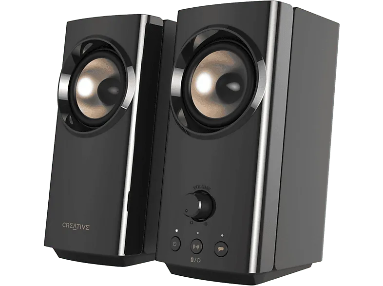 Altavoces para PC - Creative T60, Bluetooth, Hasta 60 W, Audio USB-C, Sound Blaster, Negro