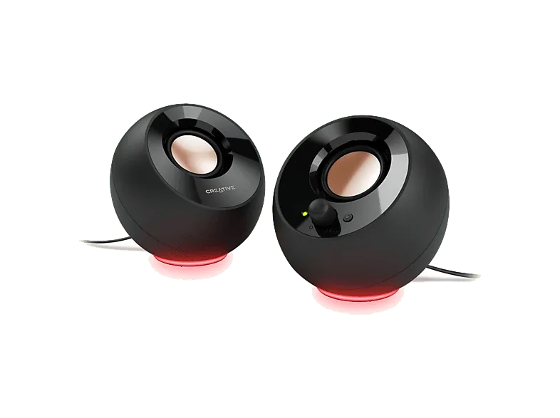 Altavoces para PC - Creative Pebble SE, Iluminación RGB, USB-C, plug-and-play, Negro