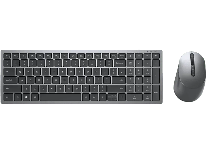 Pack Teclado + Ratón - Dell KM7120W, Inalámbrico, Pilas AA, Bluetooth, 36 meses Autonomía, Gris titanio