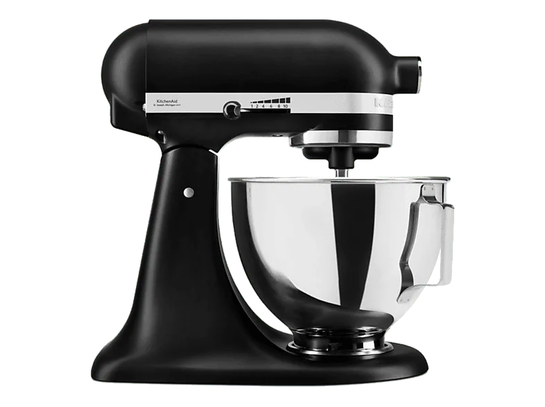 Robot amasador - KitchenAid 5KSM95PSEBM, 250 W, 4.3 l, 58-220 RPM, Cabezal Inclinable, Negro Mate