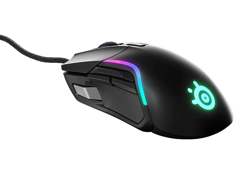 Ratón gaming - SteelSeries Rival 5, Por cable, USB, 18.000 ppp, RGB, Aceleración 40G, 1 ms, Negro
