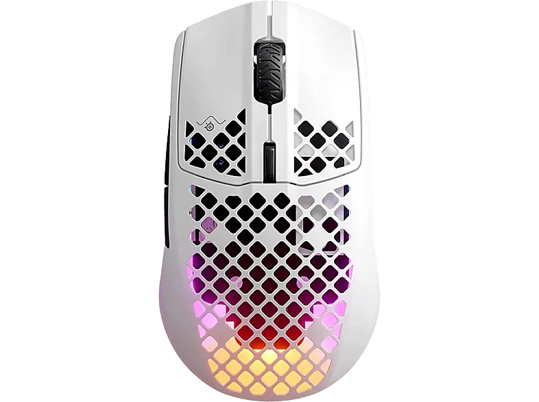 Ratón gaming - SteelSeries Aerox 3 Wireless 2022 Edition, Inalámbrico, Bluetooth, 18000 CPI, RGB, IP54, Blanco