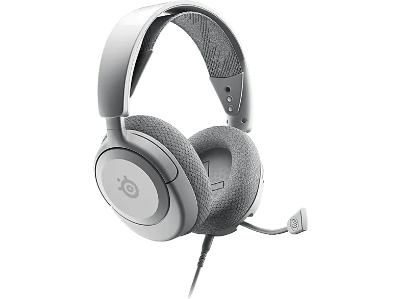 Auriculares gaming - SteelSeries Arctis Nova 1P White, Con cable, Multiplataforma, Audio espacial 360°, Blanco – Blanco