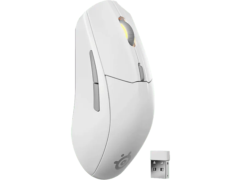 Ratón gaming - SteelSeries Rival 3 Wireless Gen 2, 2,4GHz / Bluetooth, 18000 ppp, Blanco