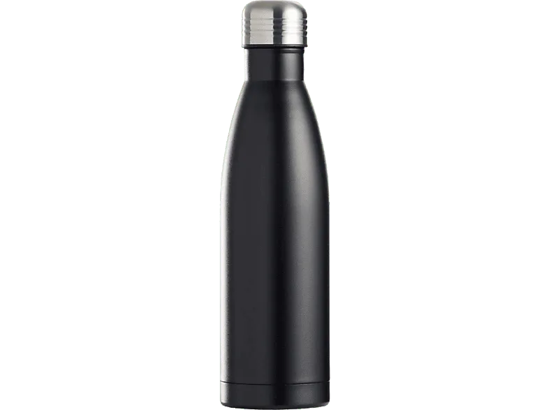 Botella - Schou 72742, 500 ml, Termo, Acero inoxidable, Negro