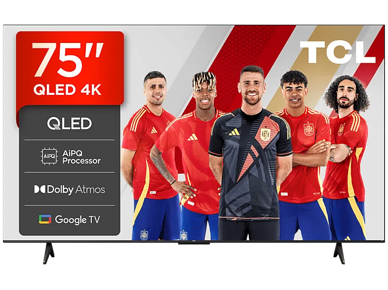 TV QLED 75" - TCL 75T69C, UHD 4K, Procesador AiPQ, Smart TV, DVB-T2, Negro