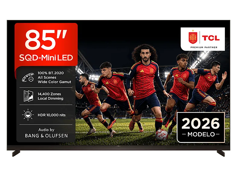 TV QD-Mini LED 85" - TCL 85X11L, UHD 4K, SQD-Mini, Smart con Google TV, Diseño ultradelgado, Negro