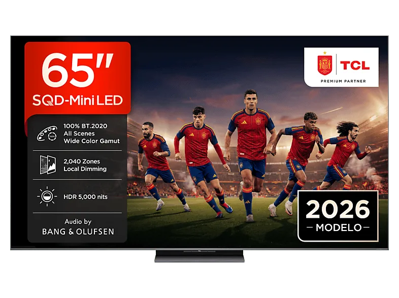 TV QD-Mini LED 65" - TCL 65C8L, UHD 4K, MT9655, Smart TV, DVB-T2, Negro